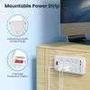 8-Outlet Surge Protector Power Strip, POWSAF 10Ft Flat Plug Extension Cord with 2 USB-C (PD 20W) Fast Charging Ports and 2 USB-A Ports for Home, Office, 2700 Joules, ETL, White view 4