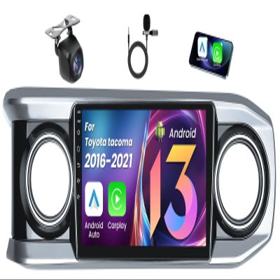 [4core + 64GB ROM] Car Radio for Toyota Tacoma 2016-2021, 10.1" 1280 * 800 Touch Screen, Car Stereo with Wireless CarPlay Android Auto Bluetooth WiFi GPS Navigation FM SWC Backup Camera
