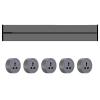 8000w Power Outlet Strip,Wall Mount Power Strip,29.53 Inch Track,With 5xMulti-3-Hole Adapter,Left And Right Line,Blue Ambient Light,Wall Plug Adapter,For Kitchen,Living Room,Grey view 1
