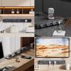 8000w Power Outlet Strip,Wall Mount Power Strip,29.53 Inch Track,With 5xMulti-3-Hole Adapter,Left And Right Line,Blue Ambient Light,Wall Plug Adapter,For Kitchen,Living Room,Grey view 2