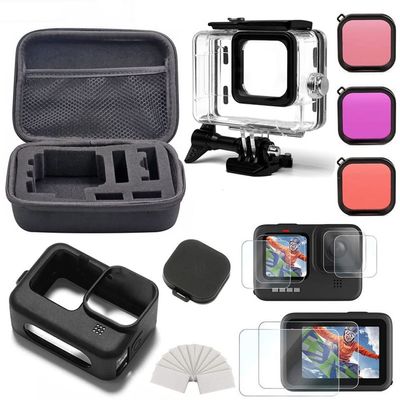 Accessories Kit for Black Carrying Bag Waterproof Housing Case Tripod Set for Action Camera Accessories