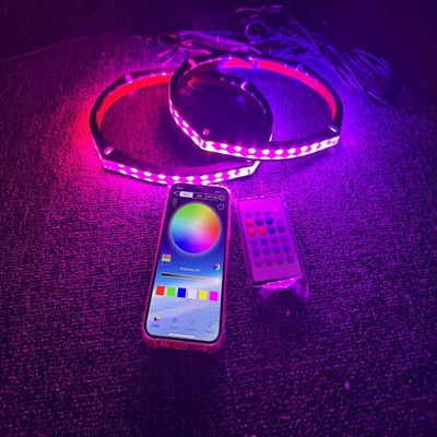 2PCS 69'' Dream Color Chase LED Speaker Lights - RGB Car Speaker Rings Spacer Ring Light Kit for Cars, Trucks, Boats & Powersport Vehicles - Bluetooth/Remote Control