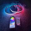 2PCS 69'' Dream Color Chase LED Speaker Lights - RGB Car Speaker Rings Spacer Ring Light Kit for Cars, Trucks, Boats & Powersport Vehicles - Bluetooth/Remote Control view 3