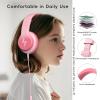 Candy Bila Kids Wired Headphones for Kids with Microphone, 85/94dB Volume Limiter Headphones for Girls Boys, Light Pink view 4