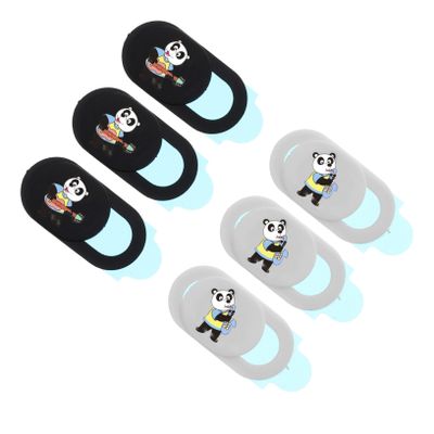 STOBOK 6pcs Webcam Cover Peeping Privacy Protection for Laptops and Mobile Devices Ultra-Thin Material Convenient Slide Mechanism Cute Panda Design