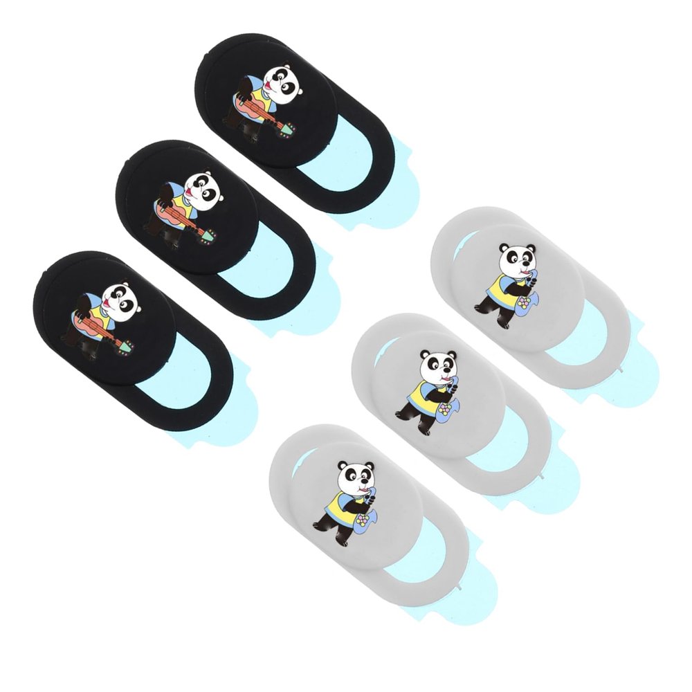STOBOK 6pcs Webcam Cover Peeping Privacy Protection for Laptops and Mobile Devices Ultra-Thin Material Convenient Slide Mechanism Cute Panda Design