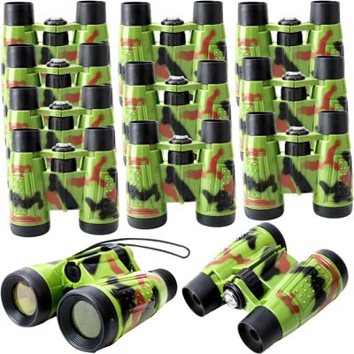 12 Pack Kids Binoculars Bulk Camouflage Compact Binocular Jungle Safari Binoculars Outdoor for Boys Girls Explorers Hunting Party Favors