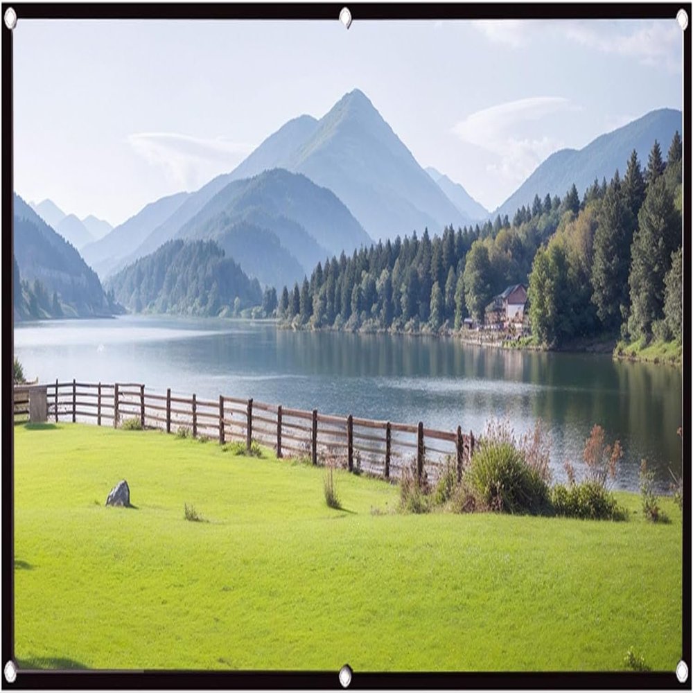 133 Inch Portable Projector Screen, 16:9 Polyester Outdoor Movie Screen for Home Theater, Yard, and Camping (84in/186x105cm)(72in(159x90cm))