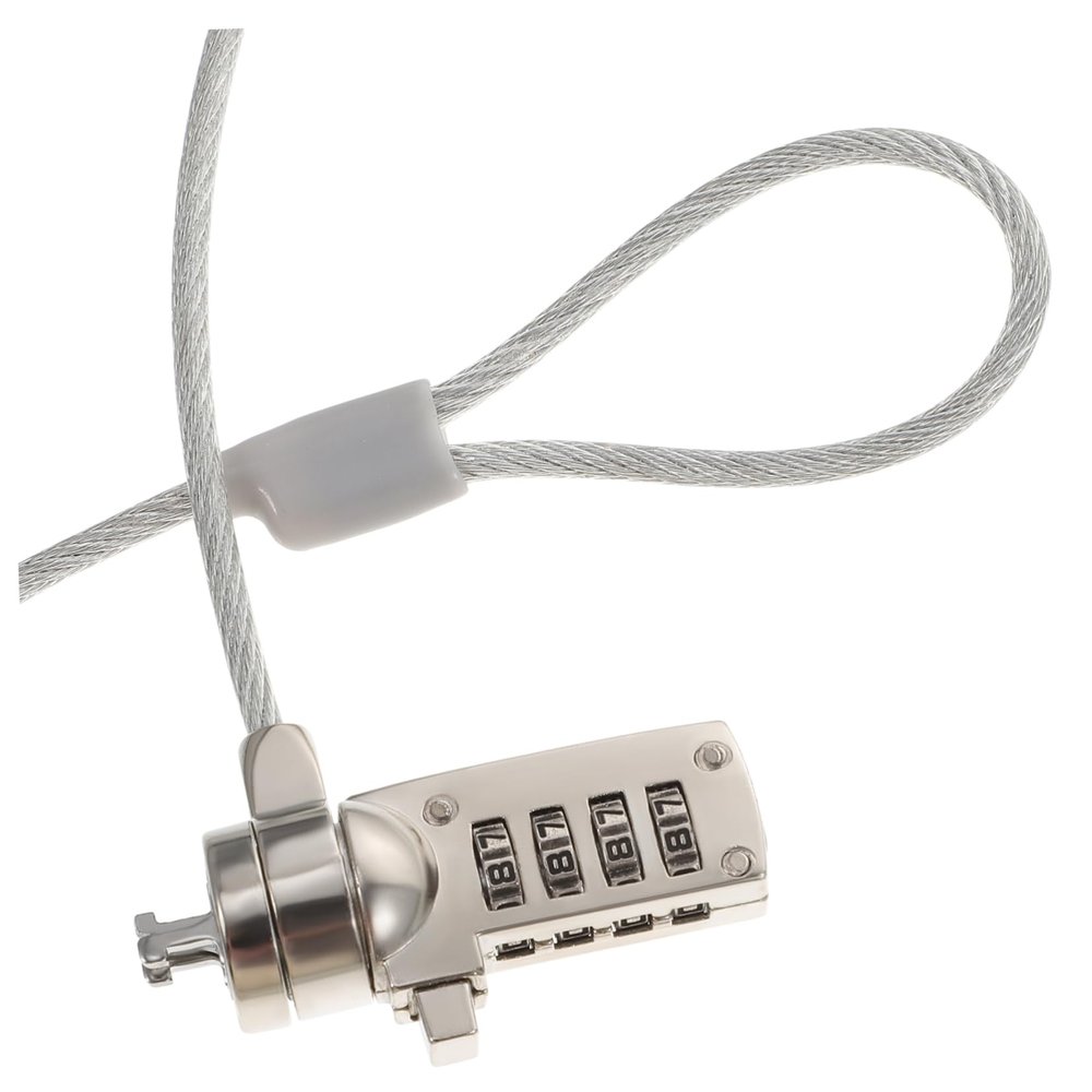 STOBOK Lock Security Cable 3.5mm Diameter 1.8m Length Monitor Lock Tablet Lock Notebook Lock Security Cable Supply