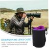 Angoily Water Resistant Camera Lens Pouch Bag Shockproof Protective Case for, Black, 24x10x9cm, Casual view 4