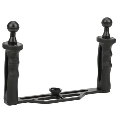 LOCADENCE Dual Grip Handheld Camera Stabilizer, 10.24 X 6.89 X 1.97Inch Aluminium Alloy Diving Flashlight Bracket, Underwater Sports Camera Holder
