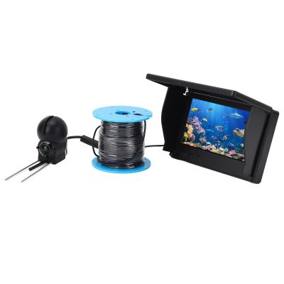 Asixxsix Underwater Fishing Camera, 4.3in Screen 1080P 5MP Portable Fish Finder with Infrared Night Vision Light, 195 Ultra Wide Angle Lens Ice Fishing Camera with 30m Cable
