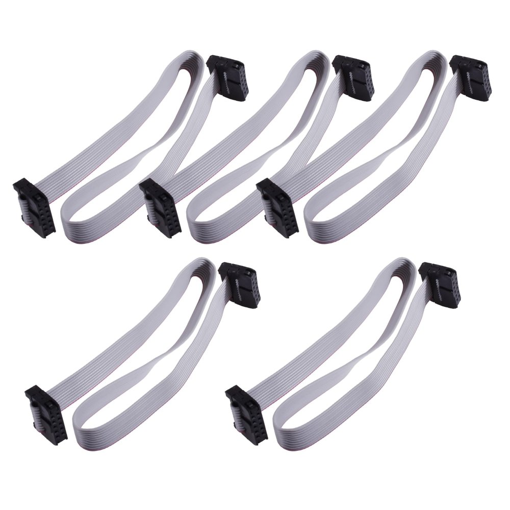 FOCMKEAS 5 Pcs IDC 10 Pin Flat Ribbon Cable, 30cm 2.54mm Pitch