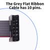 FOCMKEAS 5 Pcs IDC 10 Pin Flat Ribbon Cable, 30cm 2.54mm Pitch view 4