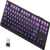 ATTACK SHARK M87 80% Wireless Gaming Keyboard,87 Keys Rainbow Lights TKL Mechanical Feeling SA PBT Keyboard for Mac/Win, Bluetooth 5.0/2.4Ghz Dual Mode Pc Keyboards for Office/Gaming Purple view 1