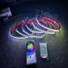 6PCS 69'' Rainbow - Hued Dream Color Chasing RGB LED Speaker Rings Lights | Spacer Ring Light Kit for All Vehicles | Bluetooth/Remote Ctrl view 2