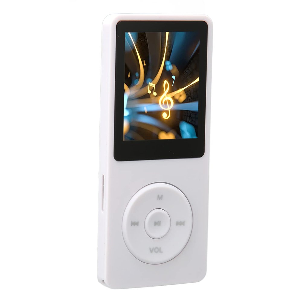 MP3 Player MP4 Player, 1.8 Inch TFT HD Music Player with 8GB Memory Capacity, USB Port, for Exercising, Running (Black) (White)