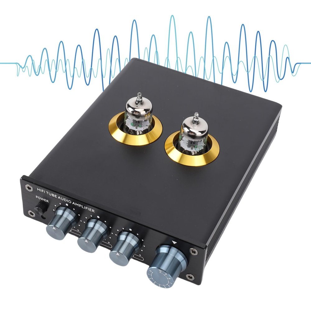 Vacuum Tube Phono Preamp, Aluminum Alloy HiFi Audiophile Preamp with Tone Control, Vacuum Tube Power Amplifier Preamplifier (USA)