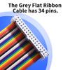 FOCMKEAS IDC 34 Pin Flat Rainbow Ribbon Cable, 30cm 2.54mm Pitch view 4