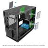 XLTFUC Mid-Tower M-ATX, ITX Computer Case, Tempered Glass Side Panel, Grid Front Panel Vertical GPU Bracket(White) view 4