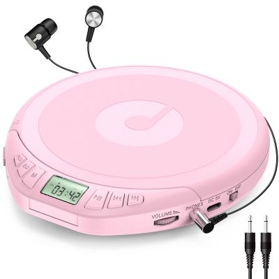 Gueray Portable CD Player with Earphones,CD Discman for Car Home with Anti-Skip Shockproof Protection,Personal CD Music Player with LCD Display Support PROG Memory Function