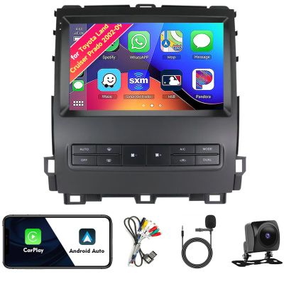 Car Radio Stereo for Toyota Land Cruiser Prado 2002-2009, Android 13, 9" IPS Touch Screen Upgrade Dash Kit with CarPlay & Android Auto, GPS Navigation DSP SWC 5G WiFi Camera 8CORE 8+128GB