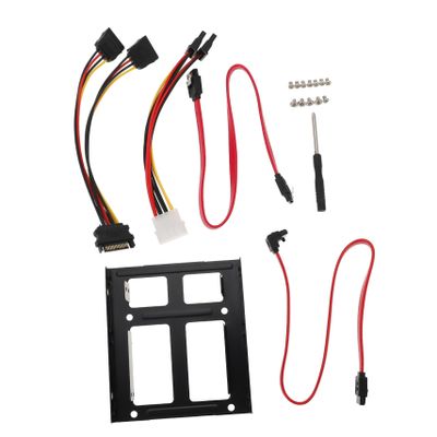 Balacoo 1set Ssd Hard Drive Mounting Bracket Kit Easy Installation Compatibility Drives Includes Power and Data Cables for Desktop Use