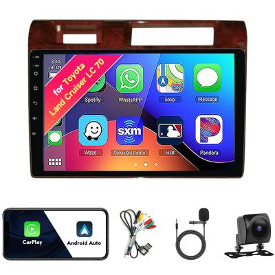 Car Radio Stereo for Toyota Land Cruiser LC 70 Series 2007-2020, Android 13, 9" IPS Touch Screen Upgrade Dash Kit with CarPlay & Android Auto, GPS Navigation DSP SWC 5G WiFi Camera Brown 8CORE 4+64GB