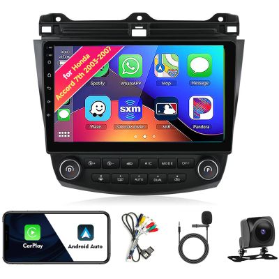 Car Radio Stereo for Honda Accord 7th 2003-2007, Android 13, 10.1" IPS Touch Screen Upgrade Dash Kit with CarPlay & Android Auto, GPS Navigation DSP SWC 5G WiFi Camera 4CORE 2+32GB