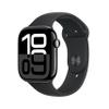 Apple Watch Series 10 [GPS, 46mm] - Jet Black Aluminum Case with Black Sport Band, M/L (Renewed) view 1
