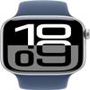 Apple Watch Series 10 [GPS + Cellular, 42mm] - Silver Aluminum Case with Denim Sport Band, M/L (Renewed) view 4