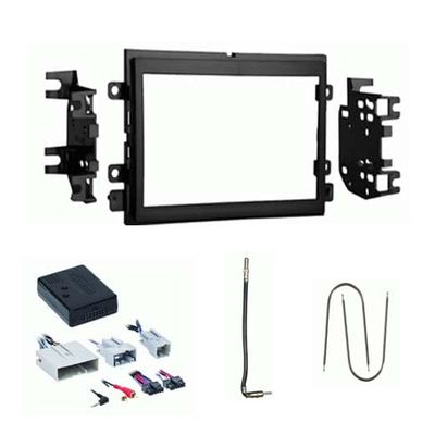 Double DIN Car Stereo Install Kit Compatible with Ford E Series Van for 2009, 2010, 2011, 2012 & 2013 with Factory Amplified System