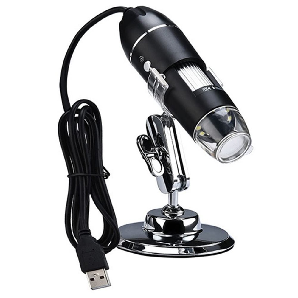 Lab Microscope Accessories 1600X 1000X 500X USB Digital Microscope Zoom Magnifier Camera with Metal Stand 8 LED(1600X)