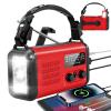 Emergency Hand Crank Radio, NOAA Weather Radio, 20000mAh Rechargeable Solar AM/FM Radio, Portable USB-C Fast Charger, Flashlight, Reading Lamp SOS Alarm for Hurricane Storm Camping Hiking (Red) view 1