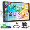 9 Inch Wireless Carplay Single Din Car Stereo,1080P Single Din Touch Screen Radio Support Wireless Android Auto Bluetooth 5.0 Backup Camera FM EQ Mirror Link USB Dual Mic SWC