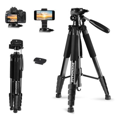 PIOENIMAGE 74" Camera Tripod, Expandable Camera Tripod Stand for Camera and Phone, Spotting Scope Tripod, Camera Stand for Photography, Video Recording, Compatible with DSLR, iPhone, Spotting Scopes
