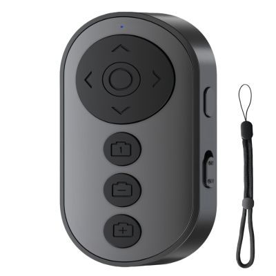 VEHICAR Bluetooth Camera Remote Control Shutter with Zoom & Front/Rear Switch - Wireless Video Scrolling for TikTok/YouTube, E-Book Page Turner - Rechargeable for iPhone & Android