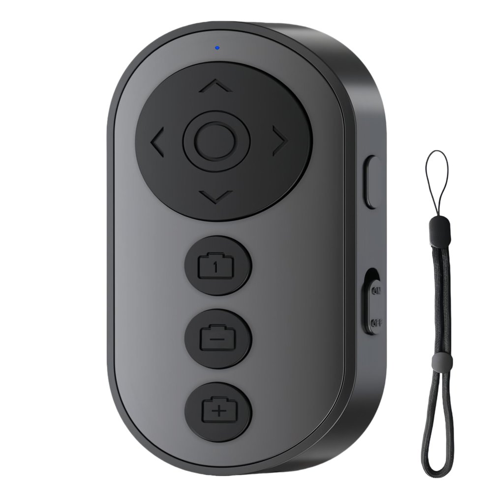 VEHICAR Bluetooth Camera Remote Control Shutter with Zoom & Front/Rear Switch - Wireless Video Scrolling for TikTok/YouTube, E-Book Page Turner - Rechargeable for iPhone & Android