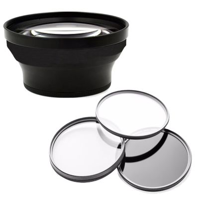 0.4X High Definition Super Wide Angle Lens w/Macro Compatible with Sony Cybershot DSC-F828 + 3 Piece Filter Kit