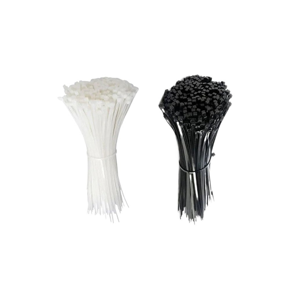 100 PCS Self-locking Plastic Nylon Cable Tie Black/white Cable Tie Fastening(Black,3x200mm)