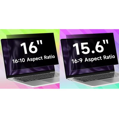 ANTOGOO V Laptop Privacy Screen Filter for 15.6 Inch 1920x1080 Aspect Ratio Laptop & 16 Inch 1920x1200 Resolution, Anti Blue Light Glare & Anti Scratch Computer Privacy Shield