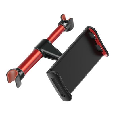 DUSCOKE Car Headrest Mount, Adjustable 360 Rotating Tablet Holder for 5.3"-10.2" Devices, Universal Car Backseat Phone Mount for Kids, Compatible with iPhone Pro Max, Galaxy Tabs (Red)