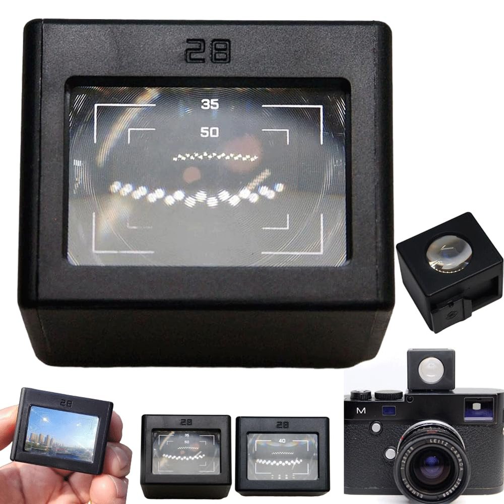 28mm Waist Level Viewfinder,Retropia Optical Waist Level Viewfinder,Replacement Camera External Optical Viewfinder Waist Level Viewfinder Part,Shoe Foot Position-Adjustable for Precise Framing