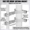 Blulu 2 Pcs Vent Pipe Mount for 2-1/2" to 5-1/2" Vent Pipe - (1" to 1.25" Mast Bracket) Galvanized Steel TV Antenna Mount Kit for Outside view 3