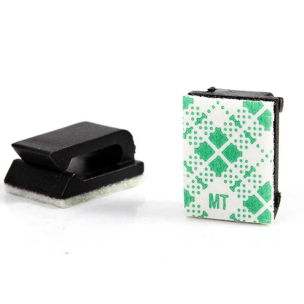30 PCS Plastic Self Adhesive Wire Clip Black Car Tie Rectangle Cable Holder Mount Clamp Accessory