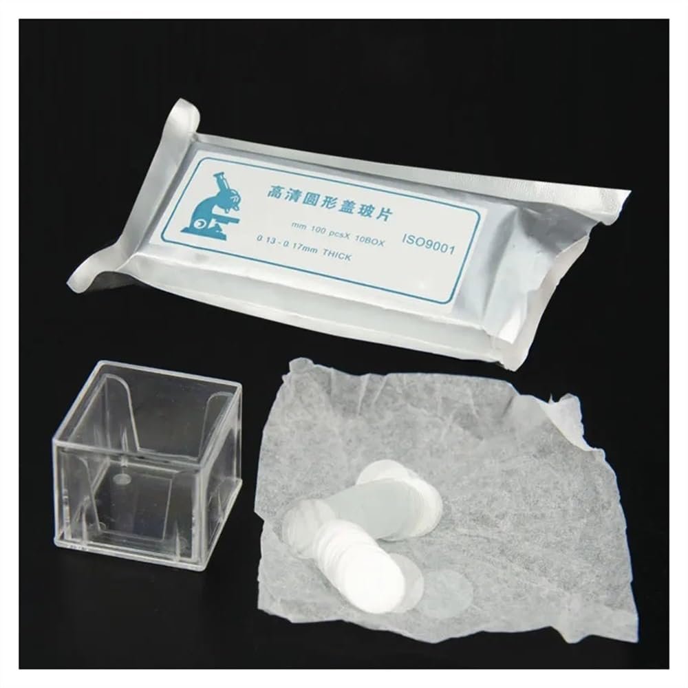 Lab Microscope Accessories 10Box 1000pcs 10mm 13mm 14mm 15mm Round Microscope Slide Cover Thickness 0.13-0.17mm(13mm)