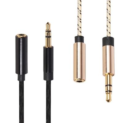 bodateng 0.5m/1m/1.8m/3m/5m Earphone 3.5mm Ja-ck Audio Extension Cable Male to Female Extender Aux Cord for PC Car(Black-1m)