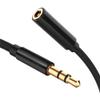 bodateng 0.5m/1m/1.8m/3m/5m Earphone 3.5mm Ja-ck Audio Extension Cable Male to Female Extender Aux Cord for PC Car(Black-1m) view 3