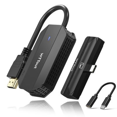 4K Wireless HDMI Transmitter and Receiver, 1080P Streaming Video, Type-C 3.1 Port with DP-Alt for iPhones/iPads/Tablets, PS5, Wireless HDMI Extender (Included USB-C Adapter) Dark