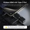 4K Wireless HDMI Transmitter and Receiver, 1080P Streaming Video, Type-C 3.1 Port with DP-Alt for iPhones/iPads/Tablets, PS5, Wireless HDMI Extender (Included USB-C Adapter) Dark view 2